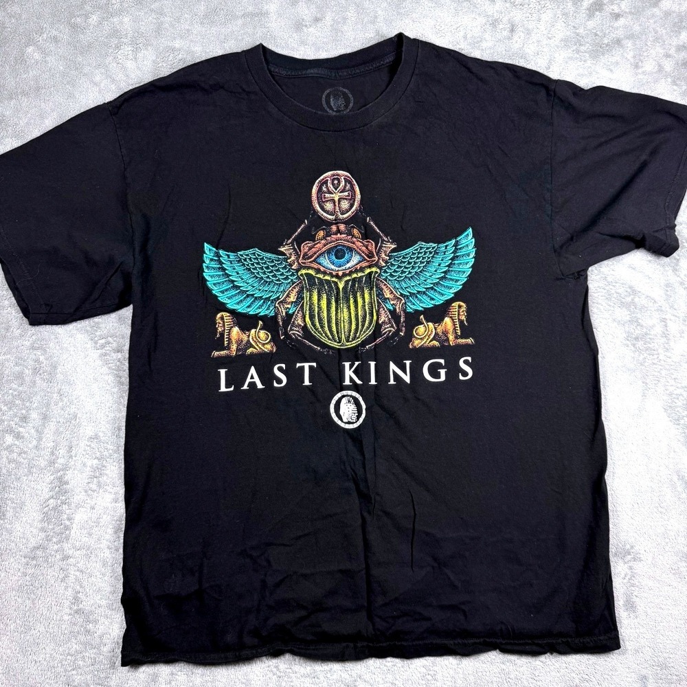 Last Kings Pharaoh Scarab Eye Streetwear Front Back Graphic Tee Size L Hip Hop
